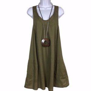 Asos Sleeveless Cotton Brown Cargo Racerback Dress